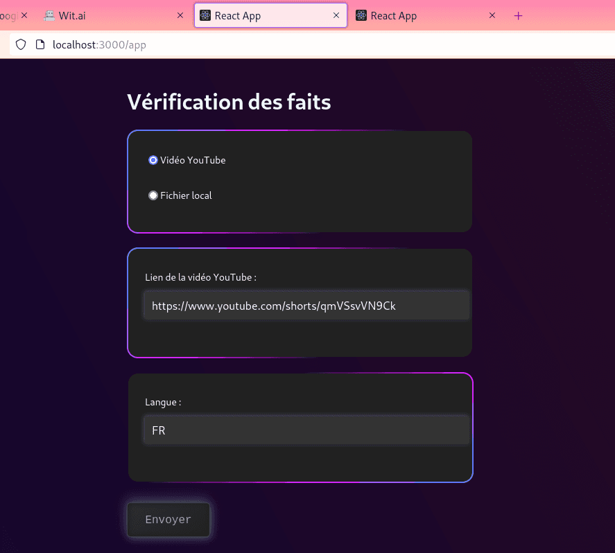 FactAI - Formulaire d'entrée