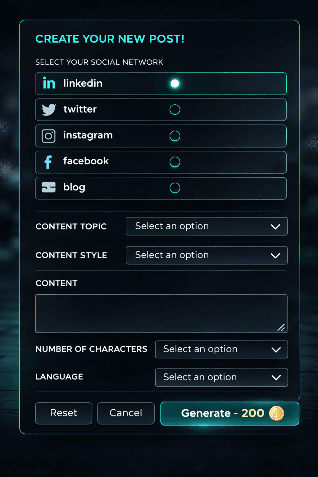 Imaginify - Formulaire de génération